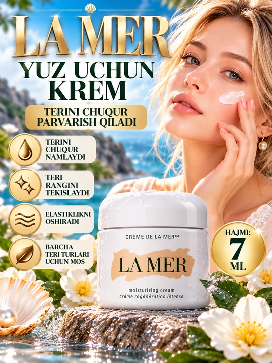 Увлажняющий крем La Mer, успокаивающий крем для лица и кожи 7 мл - 