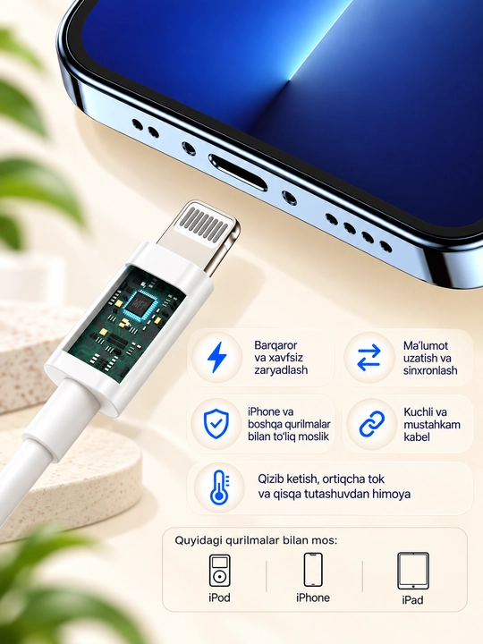 IPhone 13/14/15/16 modellari uchun quvvatlash to'plami tez quvvat oladi