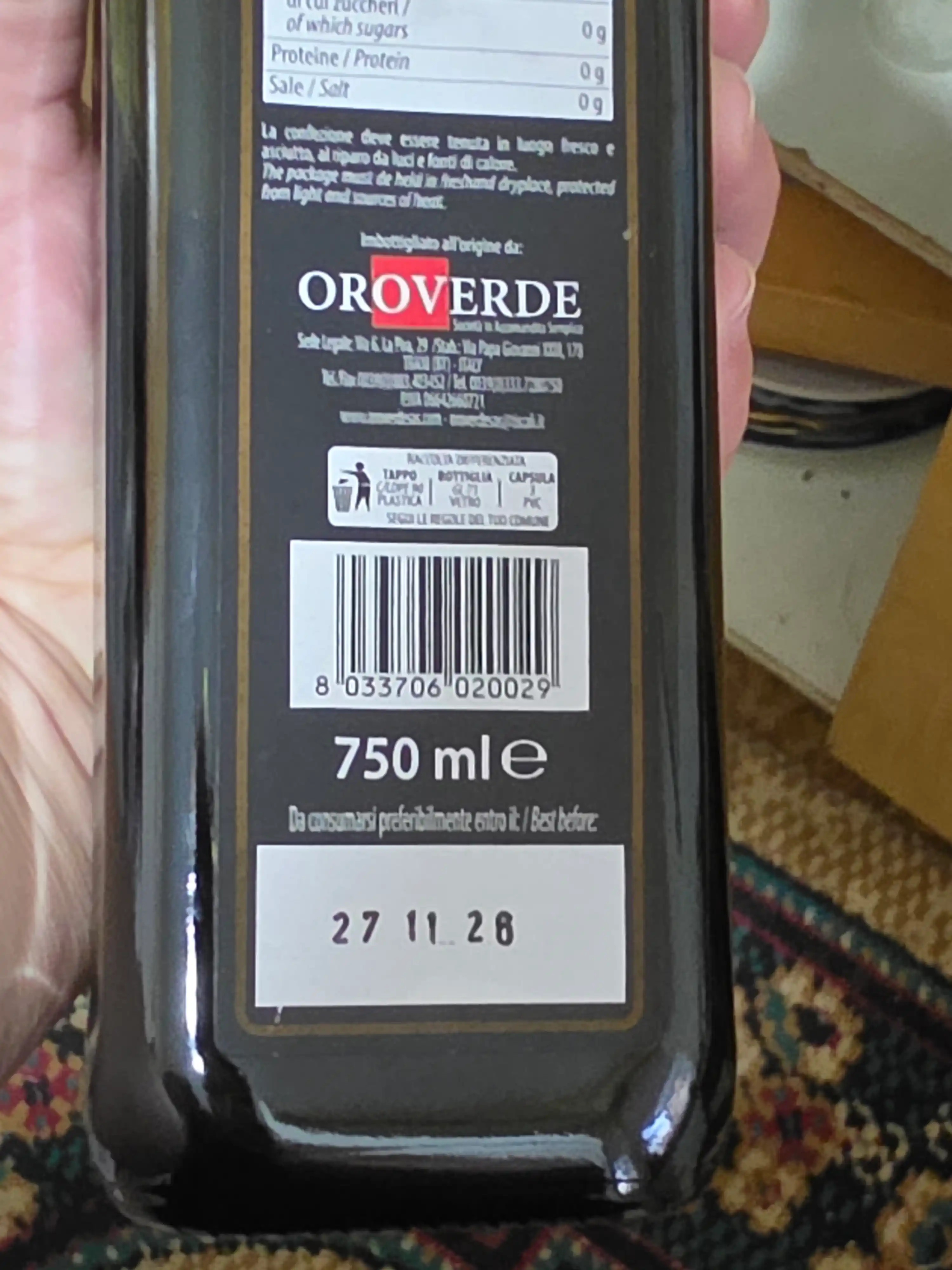 OROVERDE EVO 100% Italy zaytun moyi Extra Virgin — 250 ml , 750 ml , 5 l