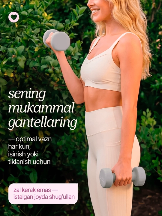 Neopren gantel, fitnes, trenirovka va uyda mashq qilish uchun sport ganteli