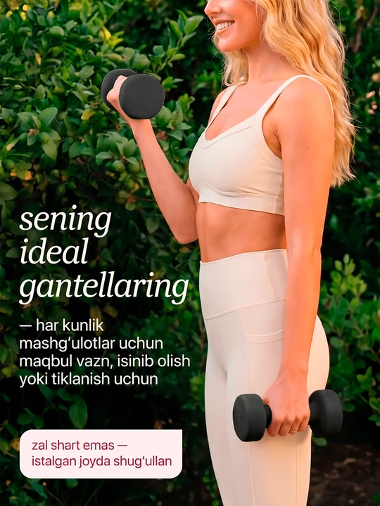 Neopren gantel, fitnes, trenirovka va uyda mashq qilish uchun sport ganteli