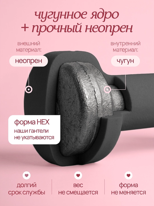 Neopren gantel, fitnes, trenirovka va uyda mashq qilish uchun sport ganteli
