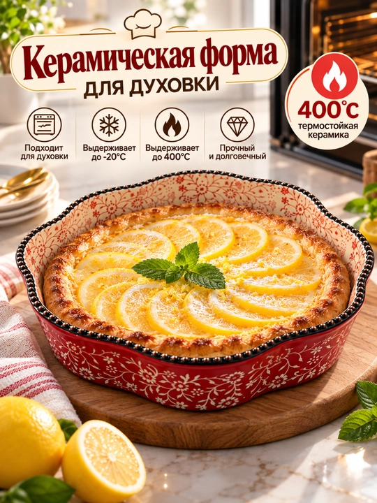 Керамическая форма для запекания в печи, духовке