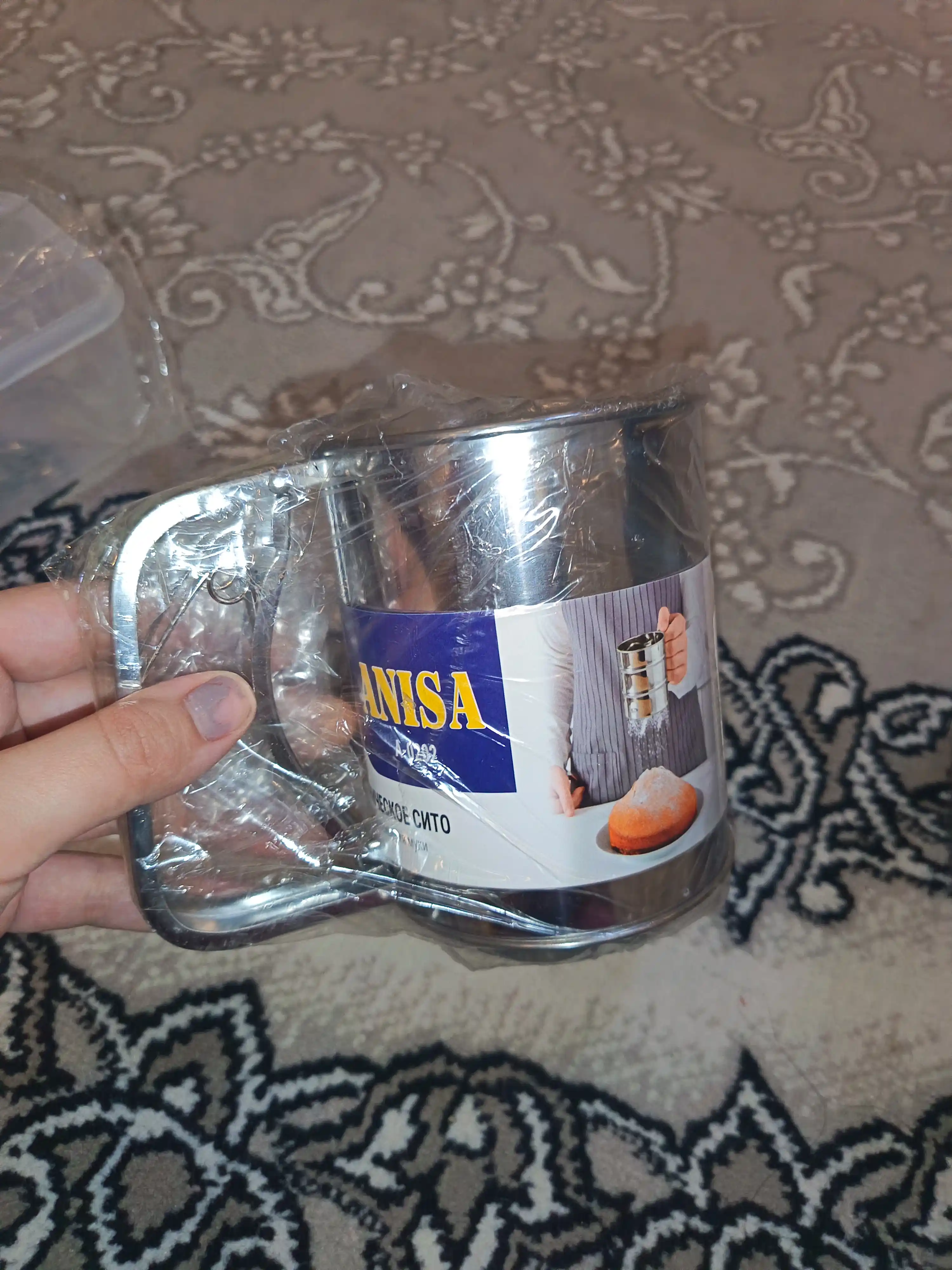 Кружка-сито для просеивания муки, сито стальное с ручкой, 300 гр, 500 гр