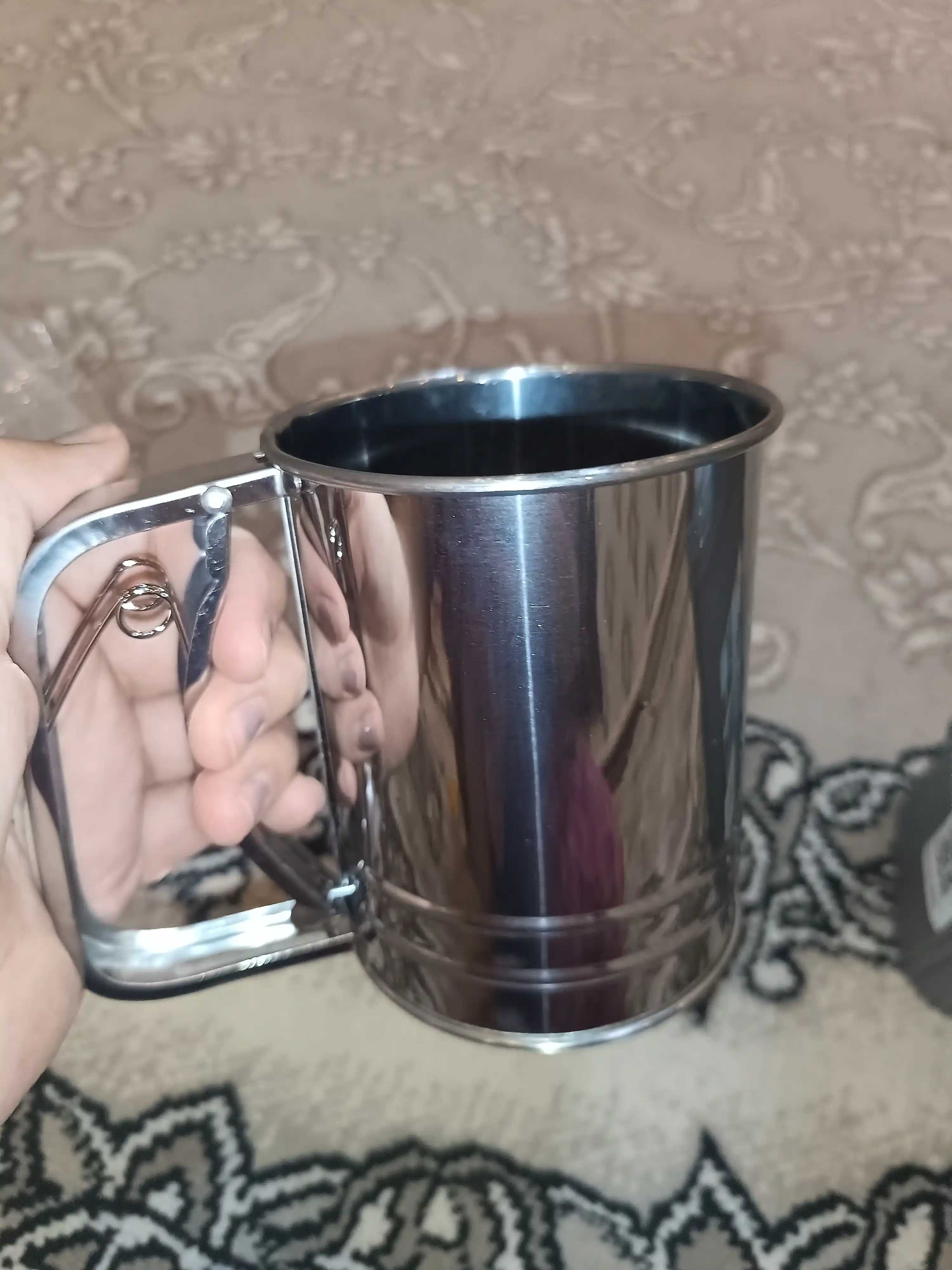 Кружка-сито для просеивания муки, сито стальное с ручкой, 300 гр, 500 гр