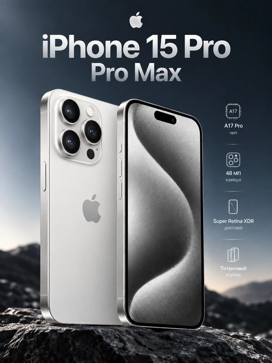 Apple iPhone 15 Pro/Pro Max, SIM+eSIM, UZIMEI-зарегистрирован - 