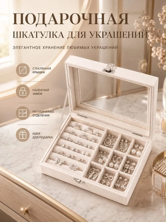 Органайзер-коробка для хранения украшений и декоративных изделий