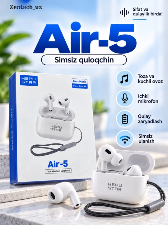 Беспроводные наушники Bluetooth TWS, стерео, для iPhone и Android
