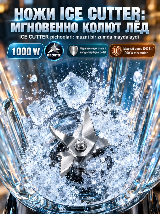 Блендер SOKANY SK-JB-178 1000Вт,1,5л,3 чаши,измельчение мяса,колка льда,смузи