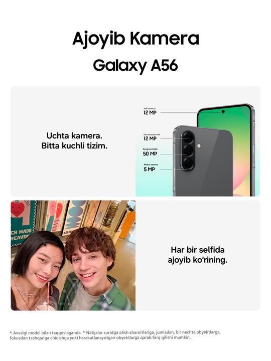Smartfon Samsung Galaxy A56 5G, 8GB 256GB, SAMOLED 120Hz 6.7", 5000 mAh