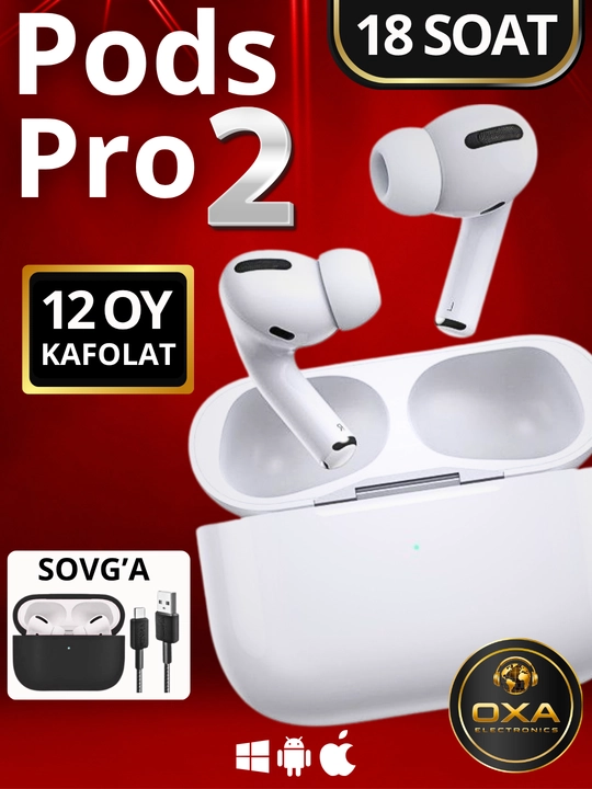 Беспроводные наушники Pods Pro 2, сенсорные Bluetooth, для iPhone и Android - 