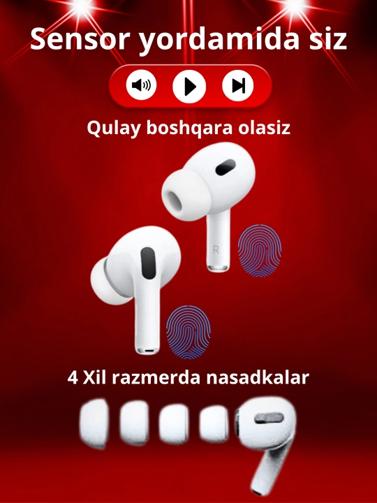 IPhone va Android uchun Bluetooth sensorli Pods Pro 2 simsiz quloqchinlari