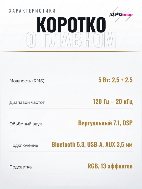 Саундбар компьютерный Edifier Hecate G1500 Bar, 5 Вт, 7.1, Bluetooth 5.3, RGB, микрофон