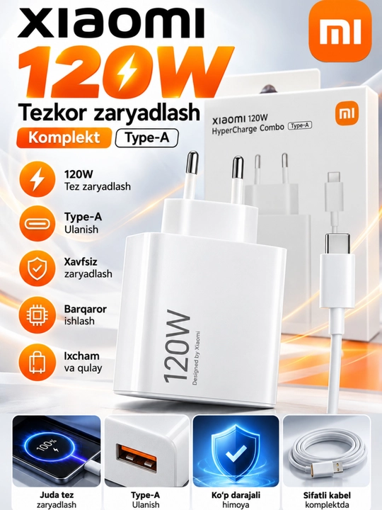 Быстрозарядное устройство Xiaomi Turbo Charger мощностью 33 Вт 45 Вт 67 Вт 90 Вт 120 Вт