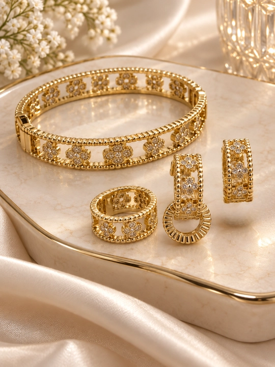 Van Cleef комплект — браслет, серьги и кольцо - 