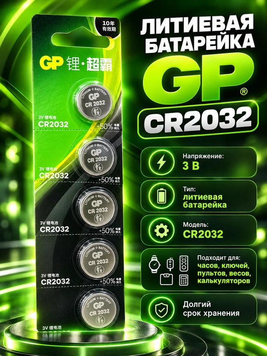 GP litiy batareyalar CR2032 - 
