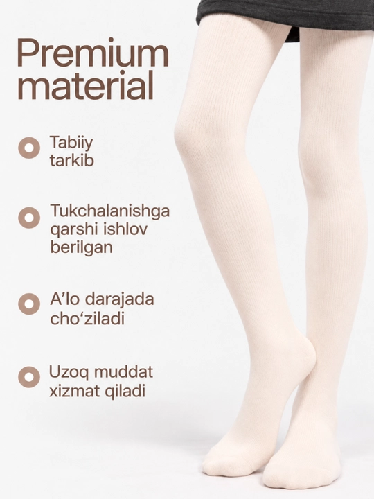 Qizlar uchun kolgotka, kolgotka maktab bog‘chaga mos, 2-12 yoshgacha qizchalar uchun - 