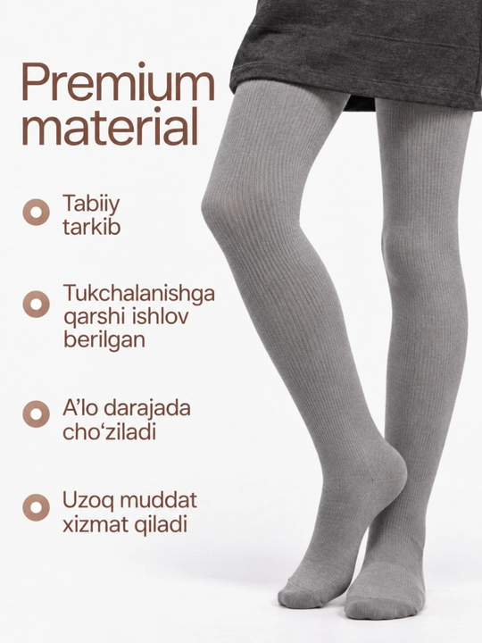 Qizlar uchun kolgotka, kolgotka maktab bog‘chaga mos, 2-12 yoshgacha qizchalar uchun - 