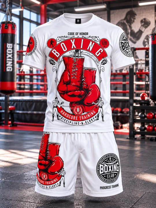 Boks uchun erkaklar sport futbolkasi va shortigi, Boxing Club - 