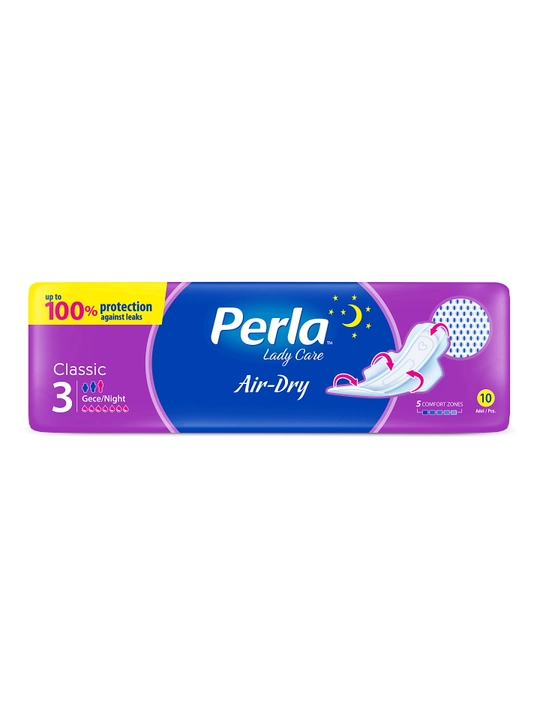 Женские гигиенические прокладки Perla Classic Air-Dry Long 10 шт, удлинённые - 