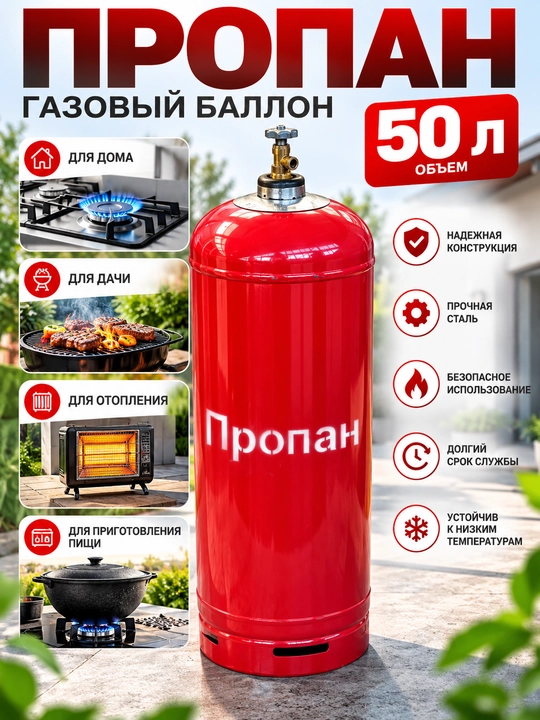 Пропановый газовый баллон (не заправленный, пустой), 27л, 50л - 