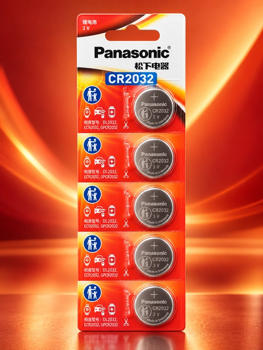 Panasonic CR2032 3V litiy batareyalar, 5 dona