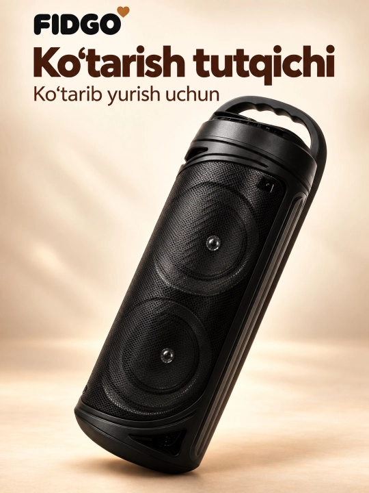 Karaoke uchun mikrofonli FIDGO portativ Bluetooth kolonka
