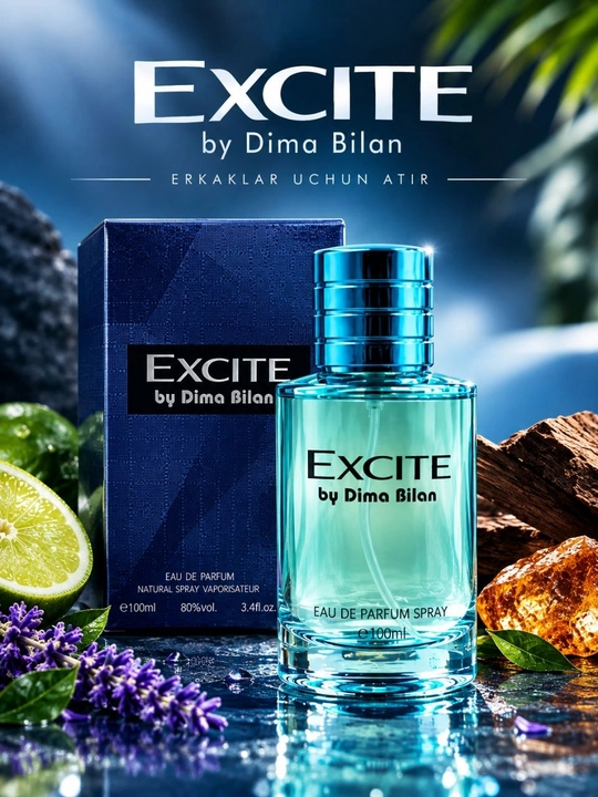 Erkaklar atiri, Excite by Dima Bilan, parfyum suvi, 100 ml - 