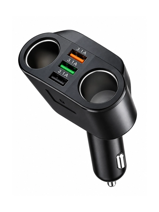 5 in 1 avtomobil adapteri, USB va Type-C quvvatlash, 12–24V