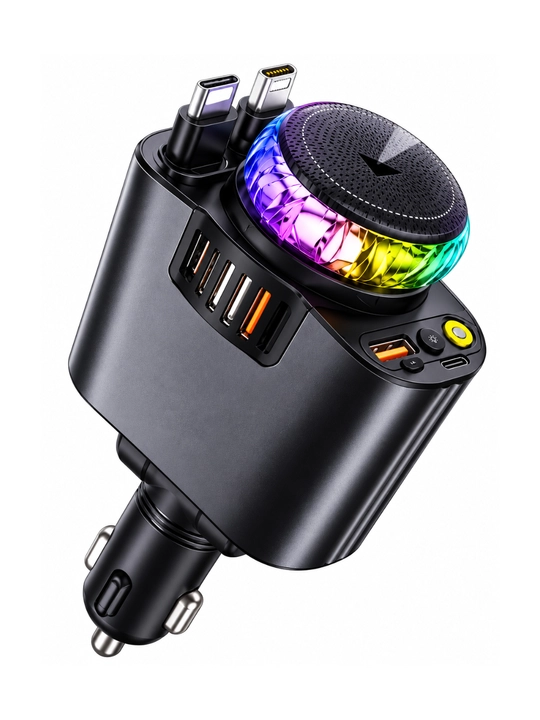5 in 1 avtomobil adapteri, USB va Type-C quvvatlash, 12–24V