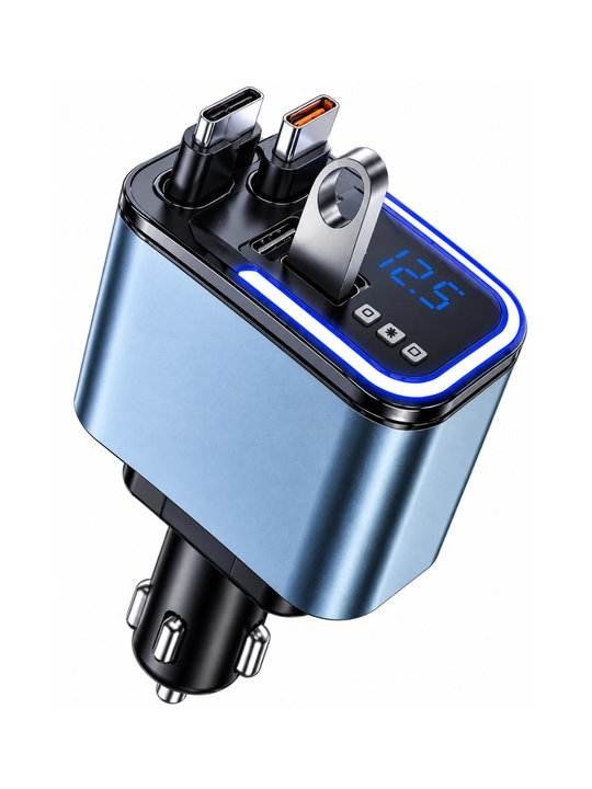 5 in 1 avtomobil adapteri, USB va Type-C quvvatlash, 12–24V