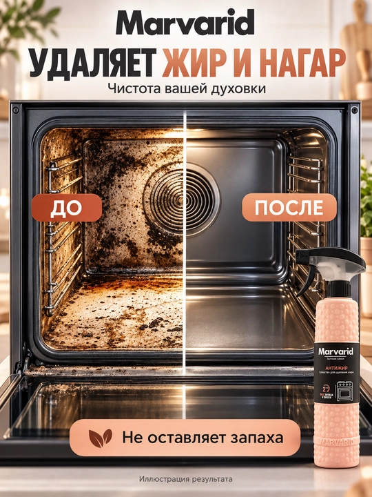 Антижир Marvarid для кухни — средство для очистки плит, духовок и вытяжек от жира и нагара