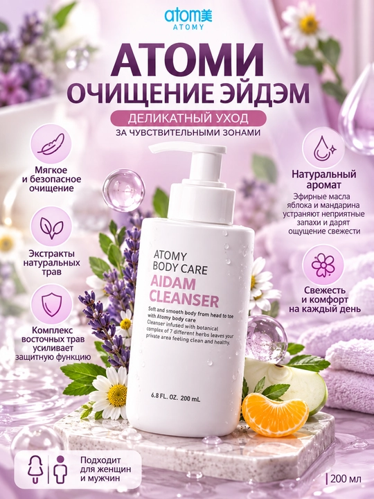 Atomy Aidam Cleanser intim gigiyena vositasi 200 ml - 