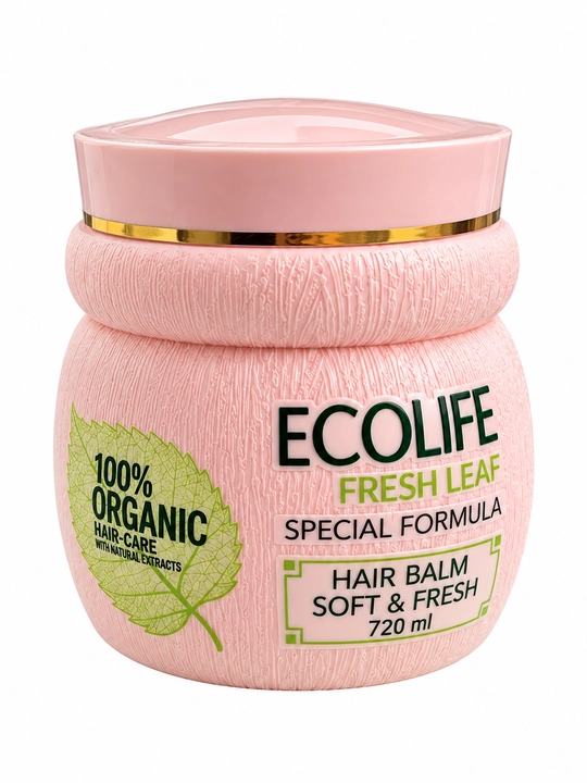 ECOLIFE Fresh Leaf Hair Balm Soft & Fresh soch balzami, 720 ml