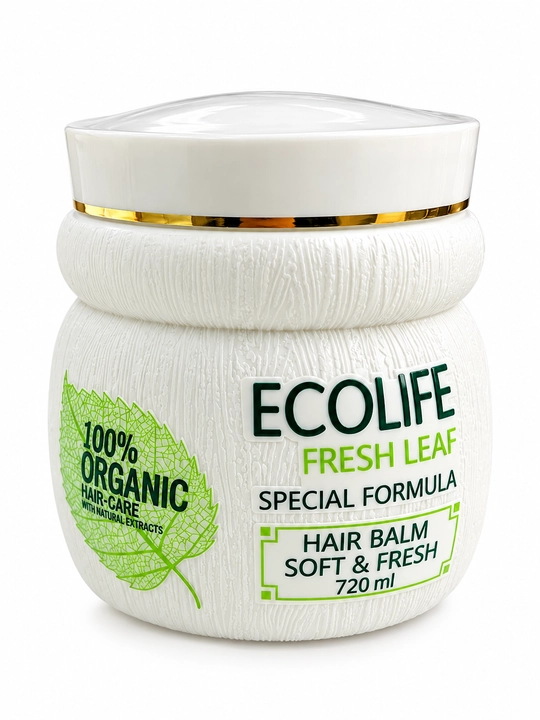 Бальзам для волос ECOLIFE Fresh Leaf Hair Balm Soft & Fresh, 720 мл