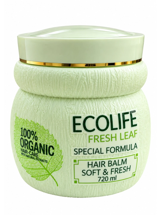Бальзам для волос ECOLIFE Fresh Leaf Hair Balm Soft & Fresh, 720 мл
