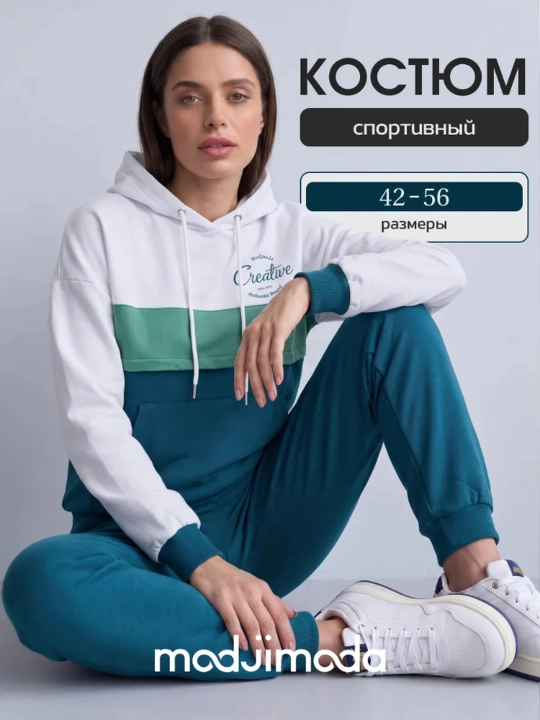 Sport kostyumi barcha mavsum uchun, ayollar uchun kapyushonli hudi - 