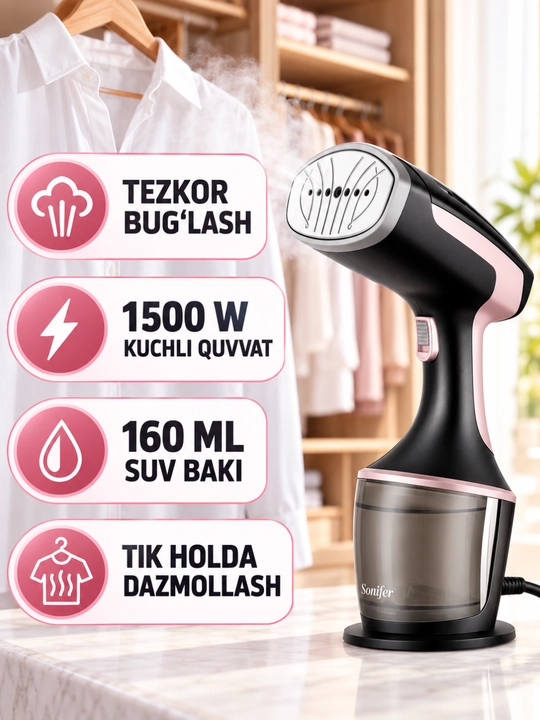 Паровой утюг Sonifer, ручной формат, 1500 Вт - 