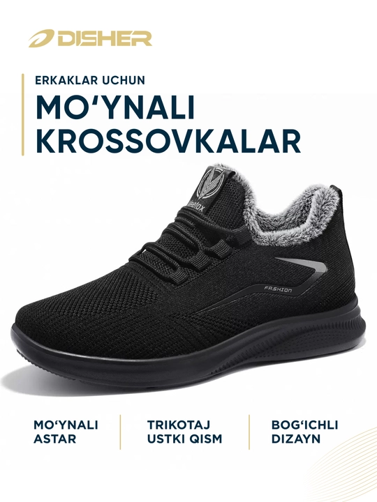 Erkaklar krossovkalari DISHER Thermowave, issiq, mo‘ynali astarli, 39–45