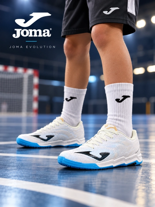 Joma EVOLUTION bolalar futzal krossovkasi, zal uchun, oq rangli