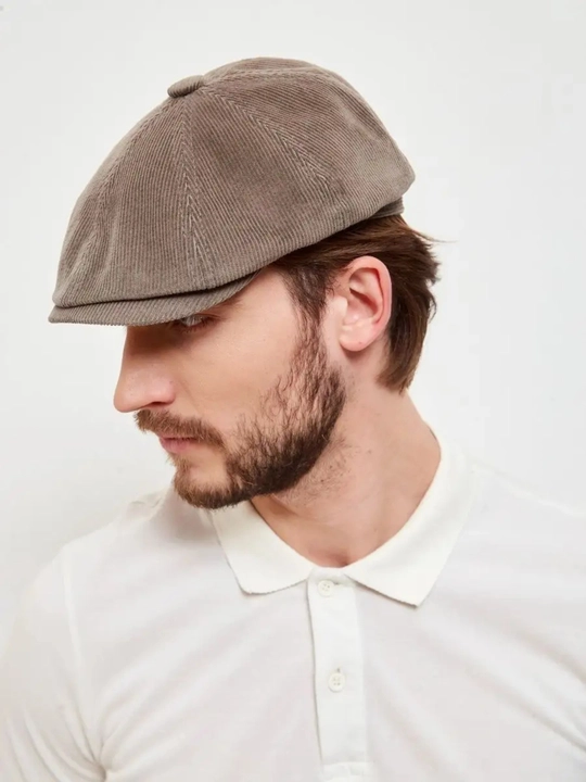 Erkaklar va ayollar uchun 8 klinli Newsboy kepka — velvet matoli, turli ranglarda