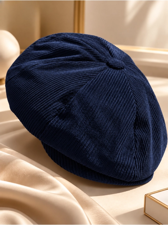 Erkaklar va ayollar uchun 8 klinli Newsboy kepka — velvet matoli, turli ranglarda
