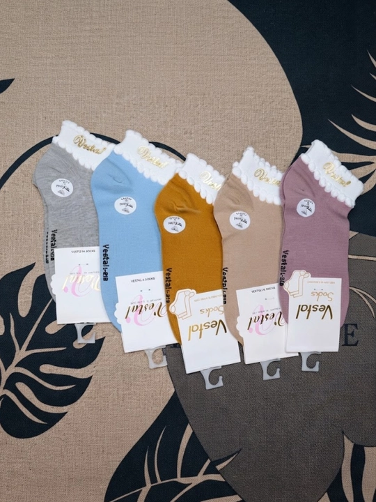 Комплект женских носков Vestal, короткие, хлопковые, 5 пар, размеры 36-38 и 38-40 - 