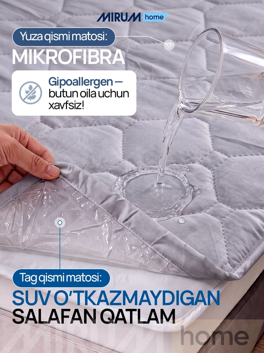 Namatrasnik suv o'tkazmaydigan, matras uchun qoplama, matras chexol