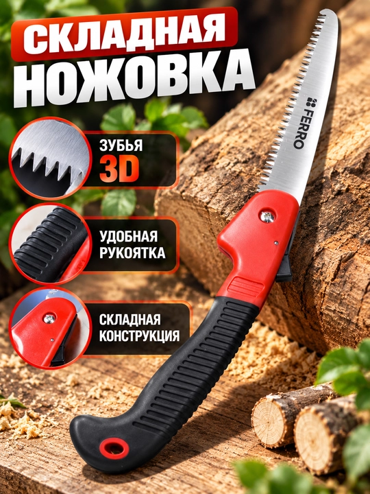 FERRО Pro-Expert buklanadigan bog‘ arrasi, shoxlarni kesish uchun, 200 mm - 