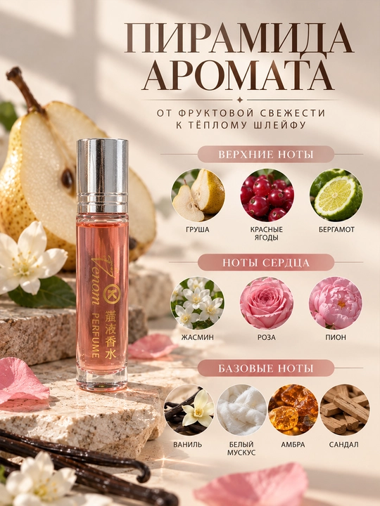 KAKOU Venom For Her ayollar uchun feromonli roll-on atir 10 ml