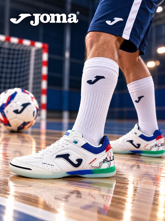 Erkaklar uchun Joma Top Flex oq futzal krossovkasi, art. TOPW2632