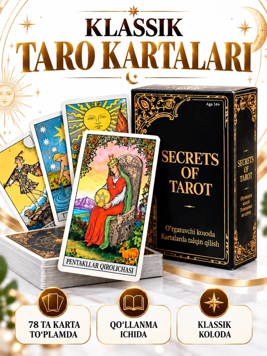 Taro kartalar to‘plami bashorat qilish, o‘rganish, fol ochish uchun, 78 arkan - 