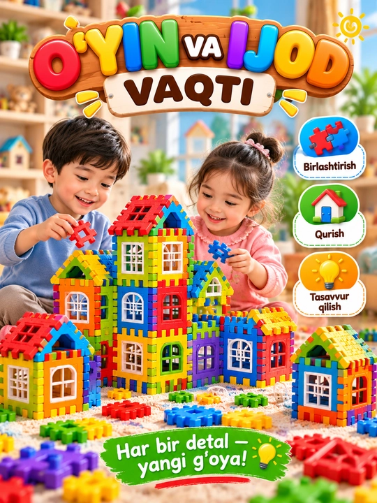 Развивающая детская игрушка, детский цветной конструктор, головоломка
