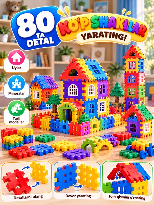 Развивающая детская игрушка, детский цветной конструктор, головоломка